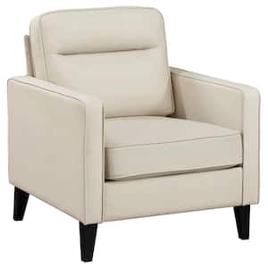 Jonah Ivory Upholstered Track Arm Accent Club Chair
