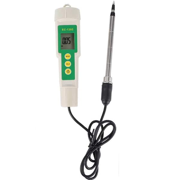 Misopily Portable Soil EC TDS CF Tester Salinity Meter for Agricultural Horticultural Planting, White Finish with LED Display
