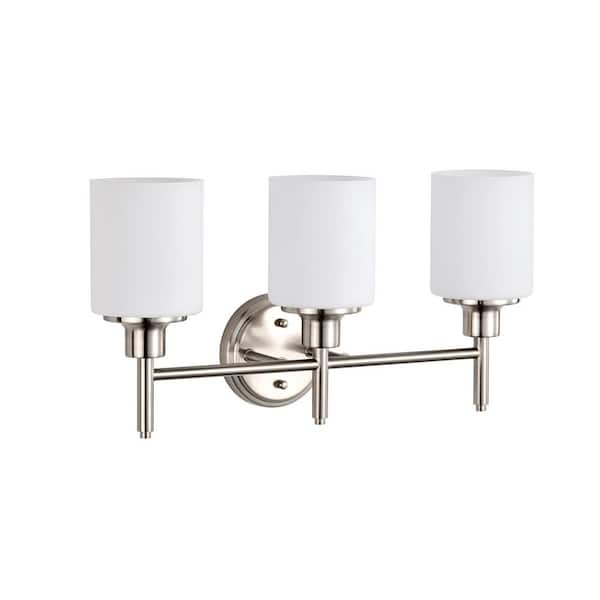Edvivi 21 in. 3-Light Brushed Nickel Modern Hardwired Bathroom