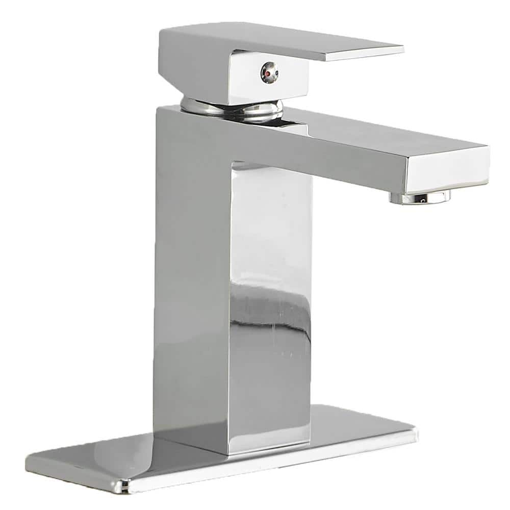 Polished Chrome Single Handle Low-Arc Bathroom Faucet