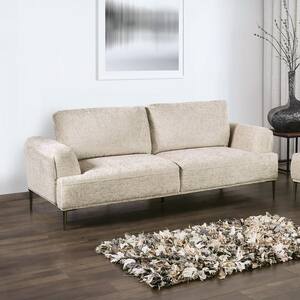 Orlandi 81 in. Flared Arm Chenille Rectangle Sofa in Light Brown With Extendable Backrest