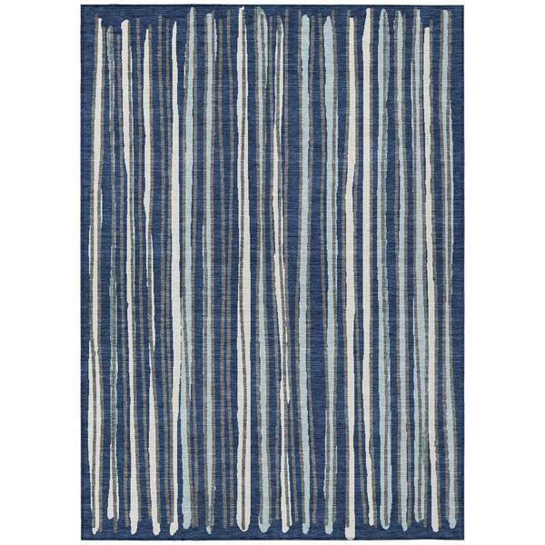 Chantille Machine Washable Indoor/Outdoor Abstract ACN3045 Navy 10 ft. x 14 ft. Area Rug