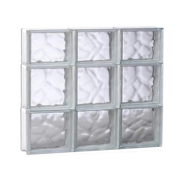 Clearly Secure 23.25 in. x 21.25 in. x 3.125 in. Frameless Wave Pattern Non-Vented Glass Block Window