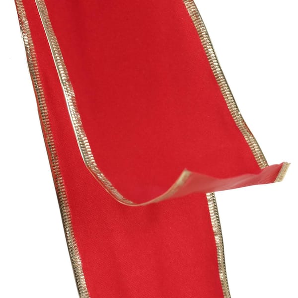 4 Indoor Velvet Ribbon: Red/Gold Edge - 10yds (RL194724) – The Wreath Shop