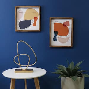 Gold Abstract Shape Metal Tabletop Sculpture