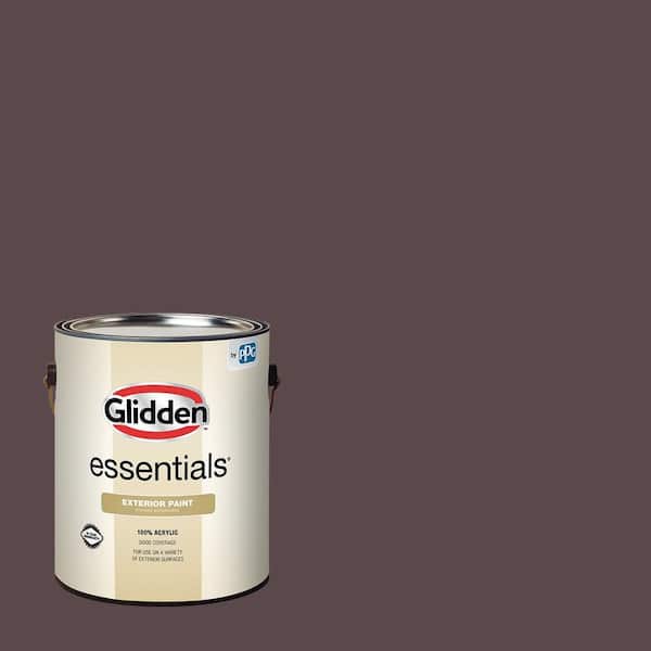Glidden Essentials 1 gal. PPG1047-7 Carob Chip Satin Exterior Paint ...