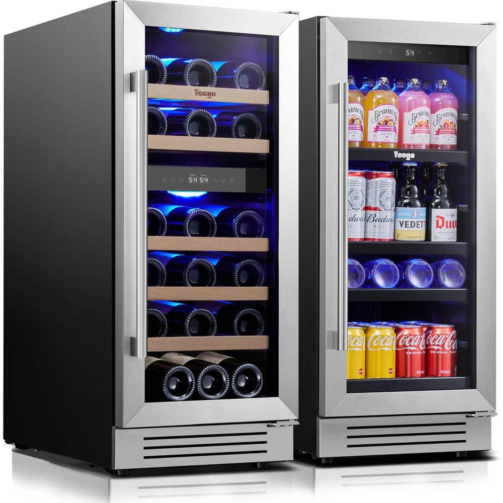 30 in. Triple Zone 28-Wine Bottles and 80-Cans Beverage Wine Cooler in Black Side-by-Side Built-in Fridge Frost-Free price history on PriceWatchPro