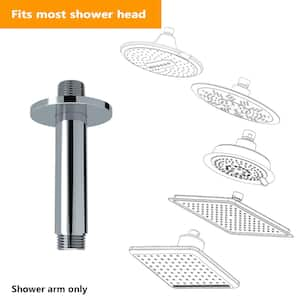 4 in. Brass Round Shower Arm in Chrome