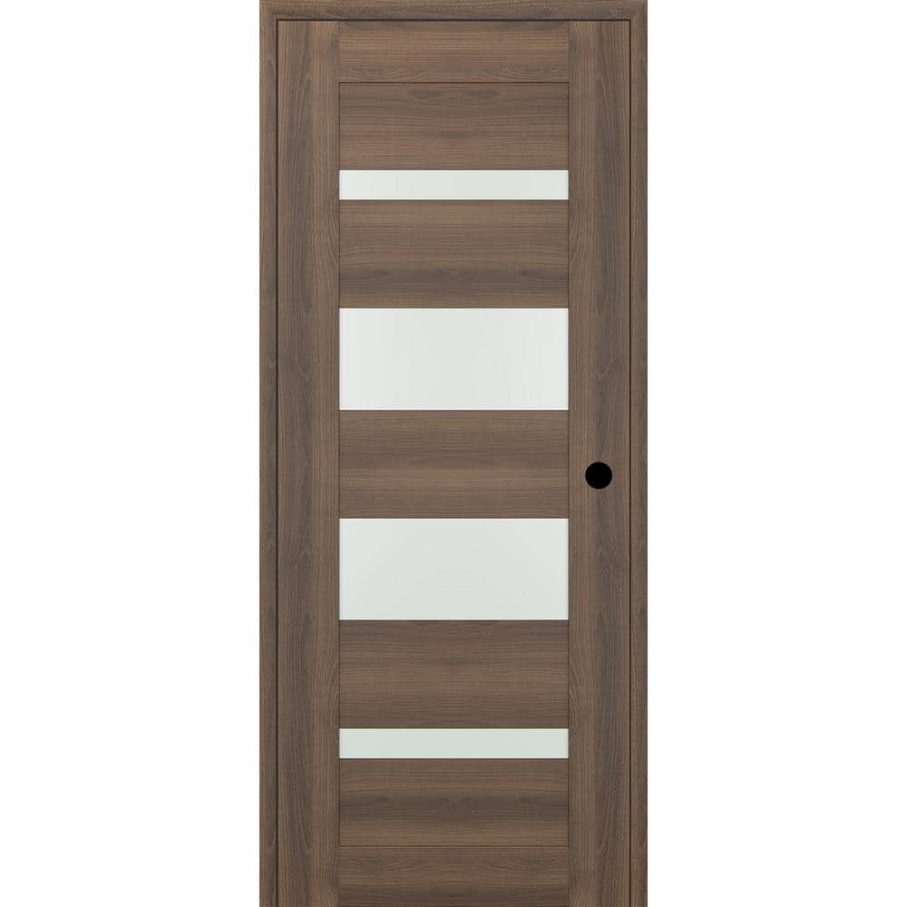 Vona 07-01 30 in. x 96 in. Left-Hand 5-Lite Frosted Glass Pecan Nutwood Composite Wood Single Prehung Interior Door price history on PriceWatchPro