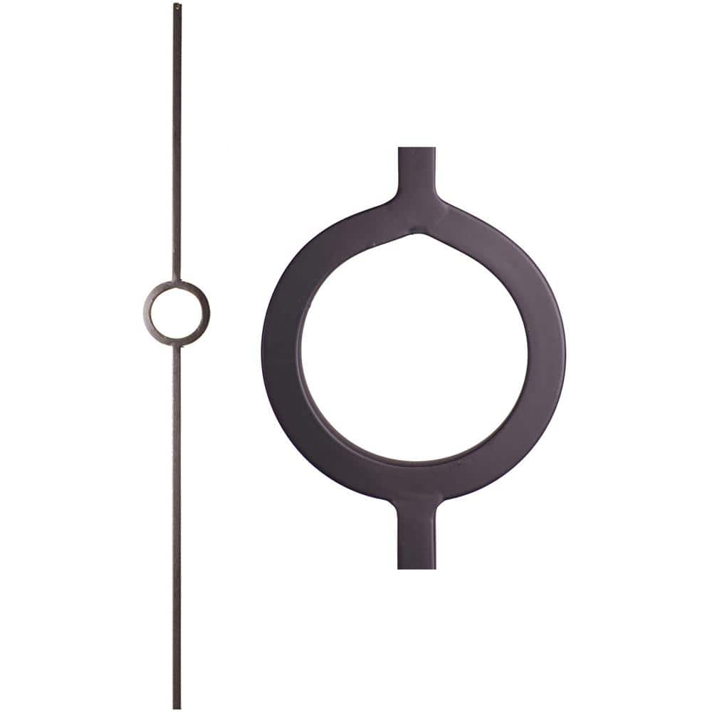 Aalto Modern 44 in. x 0.5 in. Satin Black Single Ring Solid Wrought Iron Baluster price history on PriceWatchPro