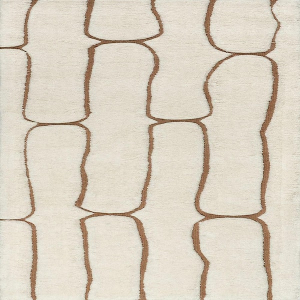 Nazco Abstract New Zealand Wool Cream 3 ft. x 8 ft. Indoor/Outdoor Runner Rug