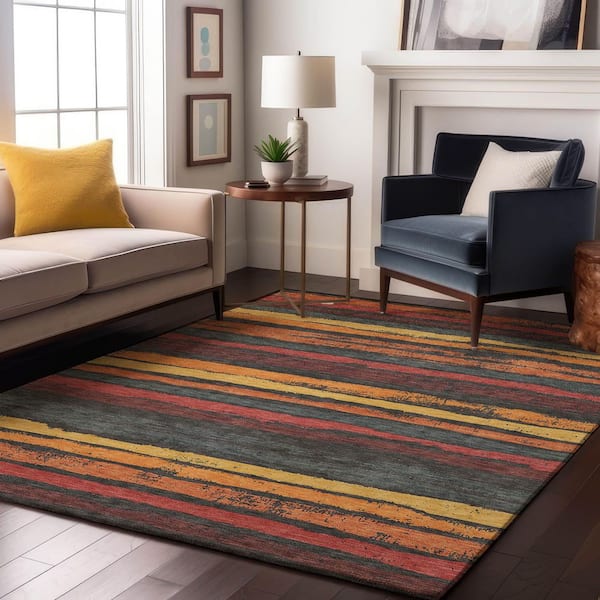 Mayfield Premium Machine Washable Abstract AMF1019 Granite 5 ft. x 7 ft. 6 in. Area Rug