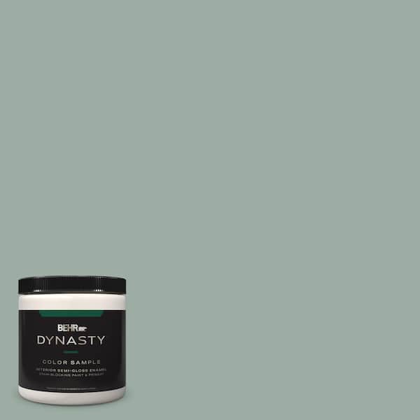 BEHR DYNASTY 8 oz. #N420-3 Misty Moss One-Coat Hide Semi-Gloss Enamel Stain-Blocking Interior/Exterior Paint and Primer Sample