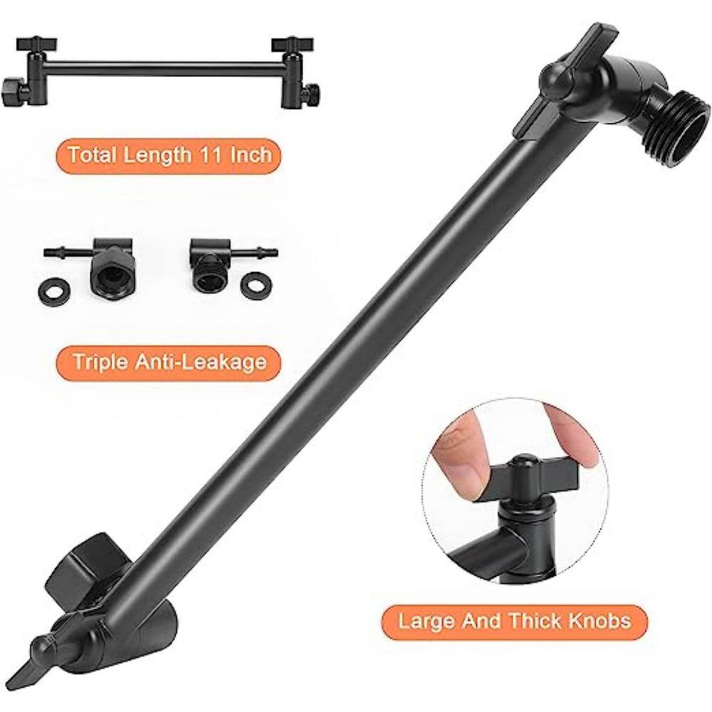 Matte Black High Pressure 5-Function Wall Mounted Shower Head