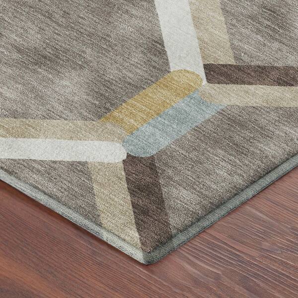 Mayfield Premium Machine Washable Abstract AMF2343 Brown 10 ft. x 14 ft. Area Rug