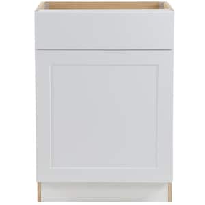 Cambridge Shaker Assembled 24 in. x 34.5 in. x 24.5 in. Base Cabinet w/ 1 Soft Close Drawer & 1 Soft Close Door in White