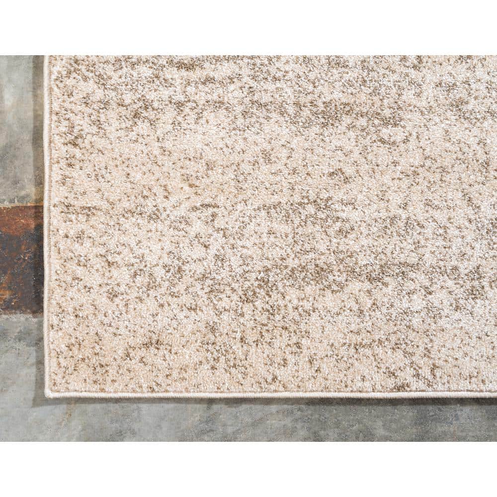 Modern Bone Beige Rectangular Tufted Area Rug, 10' x 13'