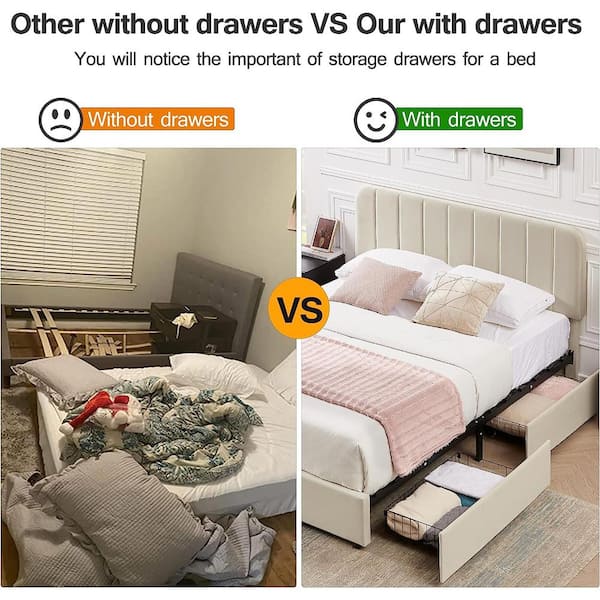 Netti Upholstered 2-Drawer Platform Storage Bed | Ashley