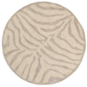 Bernadette Taupe/Gray 3 ft. Round Area Rug