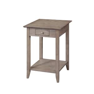 American Heritage Driftwood Drawer and Shelf End Table