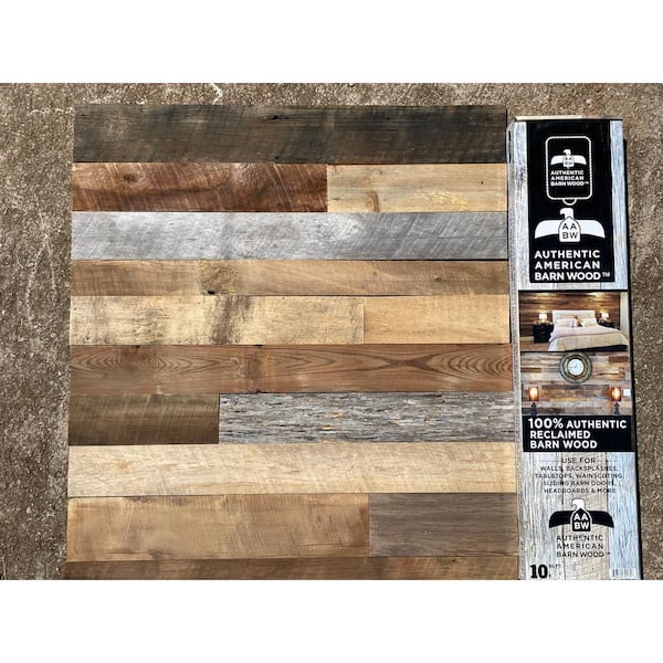 BARNLINE 0.375 in. x 3 in. x 3 ft. L Weathered Barn Wood Boards, Square Edge, Natural Color, 10 Sq. Ft.