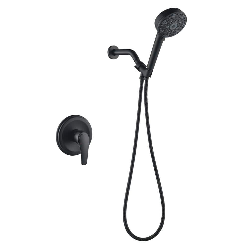 Single Handle 7-Spray Shower Faucet 1.8 GPM with Pressure Balance in Matte 