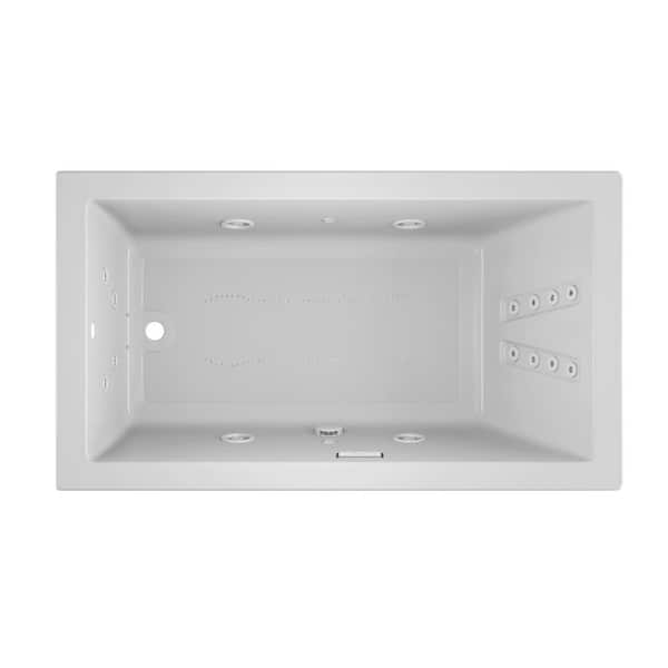 JACUZZI Solna Salon SPA 66 in. x 36 in. Rectangular Combination Bathtub with Right Drain in White