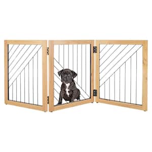 3-Panel Foldable Pet Gate, Natural