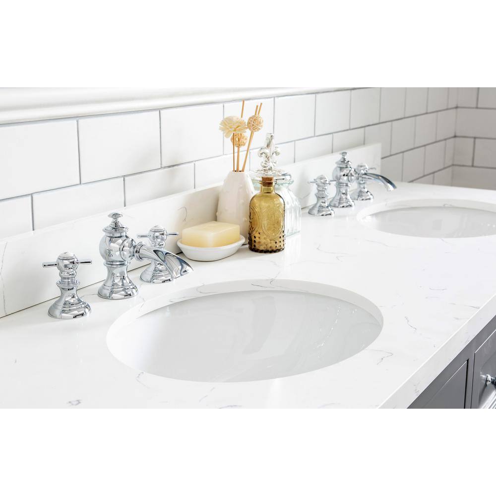 Queen 60" Cashmere Grey Double Sink Vanity with Quartz Top