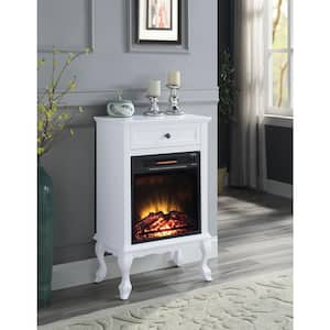 Eirene 23 in. Freestanding Electric Fireplace with Drawer in White