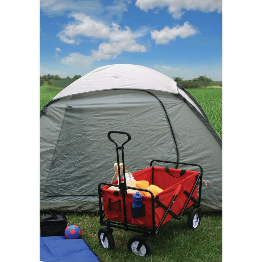 Green Collapsible Folding Steel Frame Outdoor Utility Wagon Cart