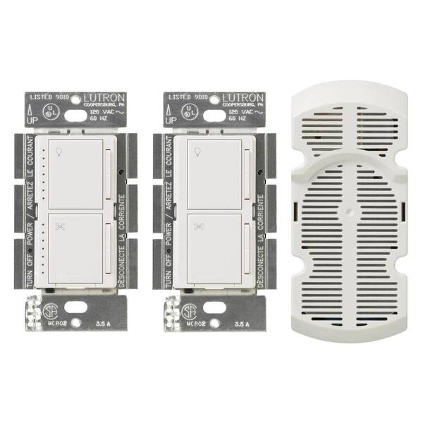 Lutron Maestro 1-Amp Multi-Location 7 Speed Combination Fan and Light Control Kit - White