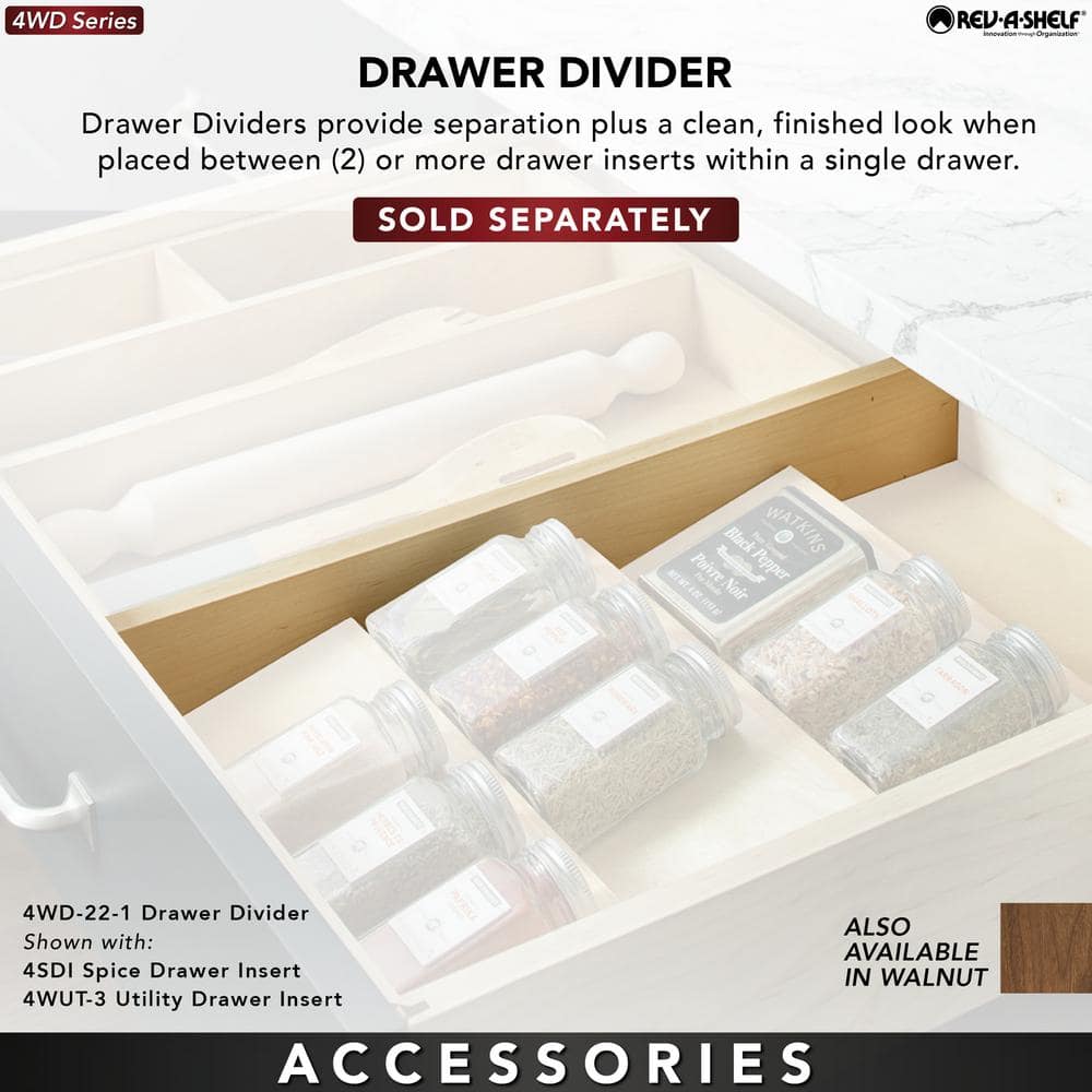 Maple Wood Adjustable Kitchen Drawer Organizer Insert