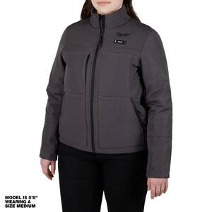 Women's 2X-Large M12 12V Lithium-Ion Cordless AXIS Gray Heated Jacket with (1) 3.0 Ah Battery and Charger
