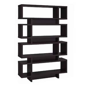 72.75 in. Brown Wood 8-shelf Accent Bookcase with Open Back