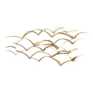 Metal Gold Foiled Flying Flock Of Bird Wall Decor