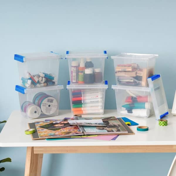 IRIS 3 qt. Plastic Storage Clip Box, Clear (6-Pack) 500608 - The