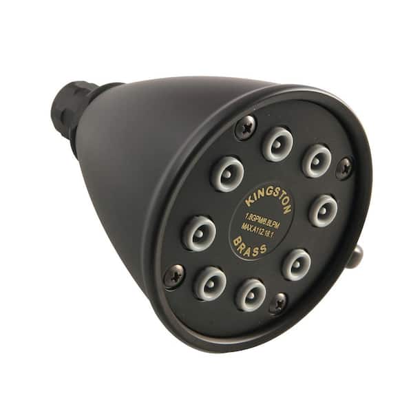 Kingston Brass Victorian 1-Spray Patterns 3.63 in. Adjustable Jet Spray Wall Mount Fixed Shower Head in Matte Black