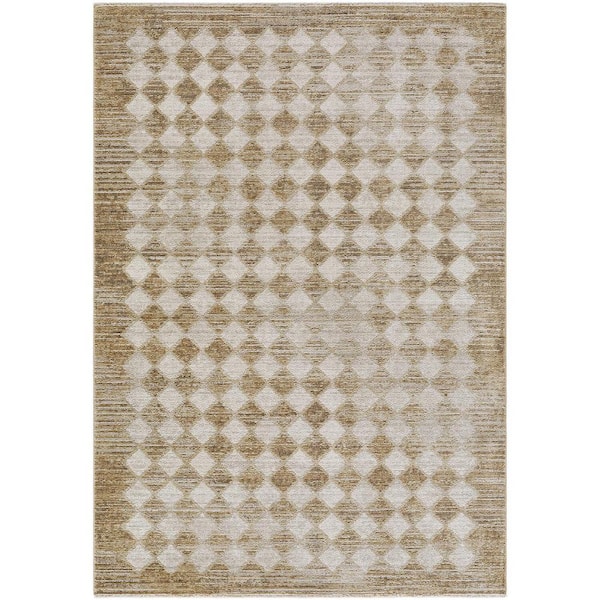 Livabliss Galey Alix x Livabliss Myrtle Avenue V Vintage Checkerboard Area Rug, 5'3 in. x 7'7 in. (5' x 8'), Taupe Checkered