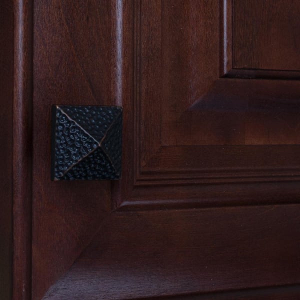 1-1/8 in. Oil Rubbed Bronze Hammered Pyramid Cabinet Knob (10-Pack)