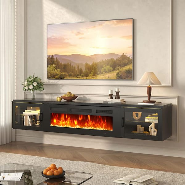 Sizzim 70 in. Wall Mount Floating Mount Modern MDF Electric