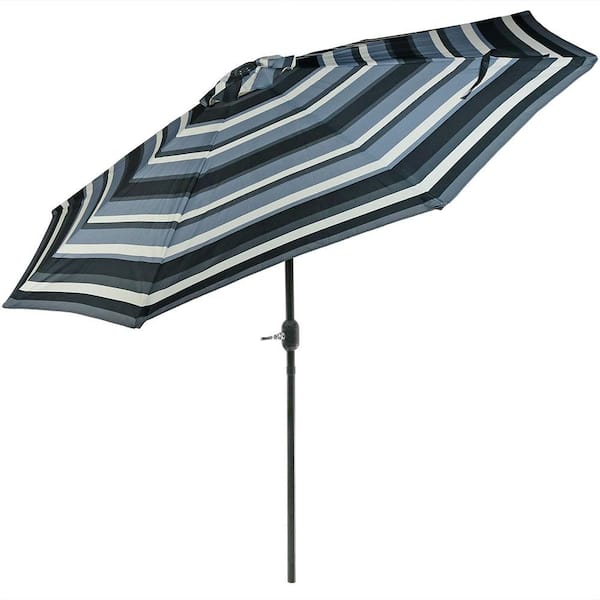 Sunnydaze 9 ft. Aluminum Market Tilt Patio Umbrella in Catalina Beach Stripe