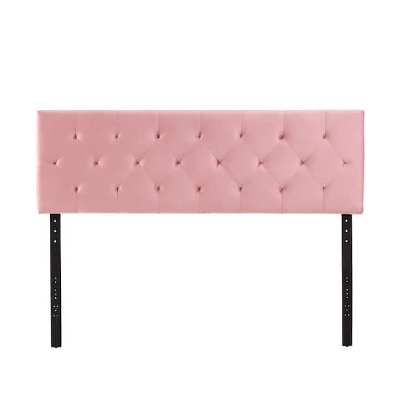 Brookside Jane Adjustable Pink Rose Velvet Upholstered Queen Headboard