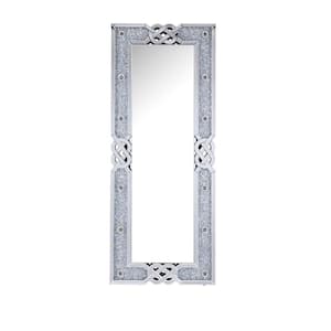 Noralie Glam Rectangle Wall Mirror in Mirrored and Faux Diamonds Framed 63 x 4