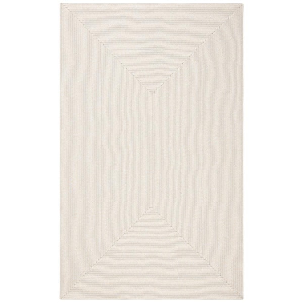 Braided Ivory/Beige 4 ft. x 6 ft. Solid Color Gradient Area Rug