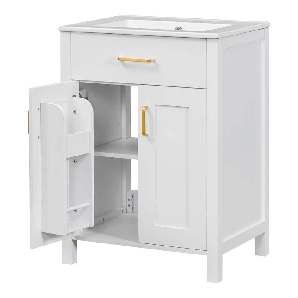24 W x 18 D x 34 H Bathroom Vanity Combo with Ceramic Sink, Space-Sa