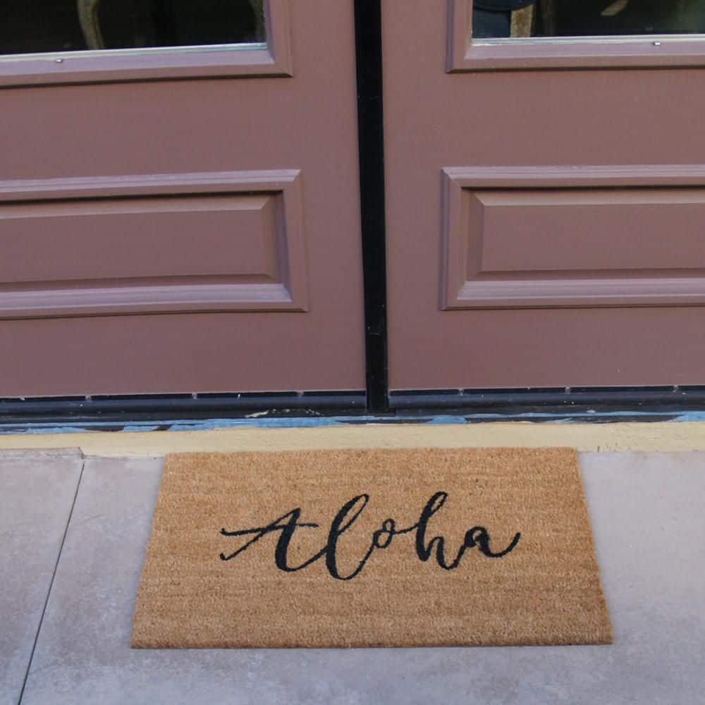 Tropical Aloha Coir Doormat with PVC Backing, 18" x 30"