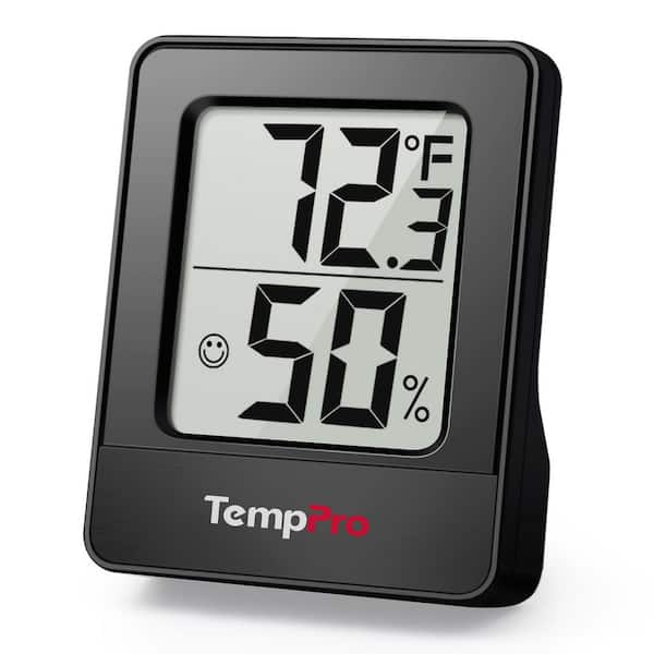 Black Digital Thermometer Indoor Hygrometer with Temperature and Humidity Monitor