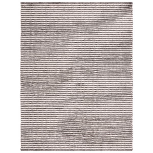 Martha Stewart 9 ft. x 12 ft. Ivory/Dark Brown Solid Color Area Rug