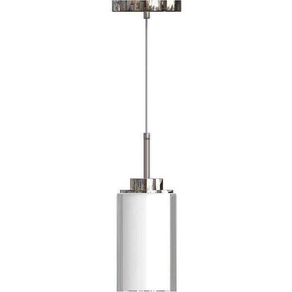 AMBIATE 1-Light Brushed Nickel Modern Cylinder Island Mini Pendant with Frosted Glass Shade